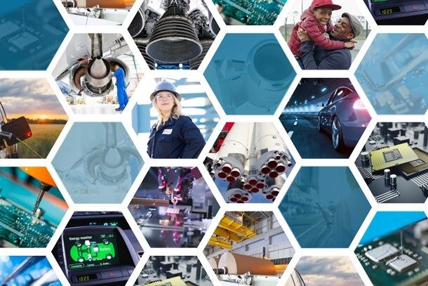 Collage of high-tech industries including aerospace, automotive, and electronics, highlighting the wide application range for Krytox™ lubricants